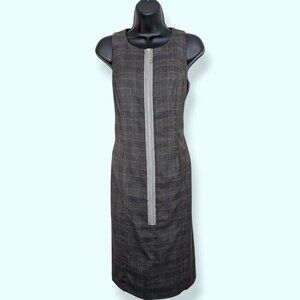 🍁Dominique de Sentino Brown Plaid Fitted Dress